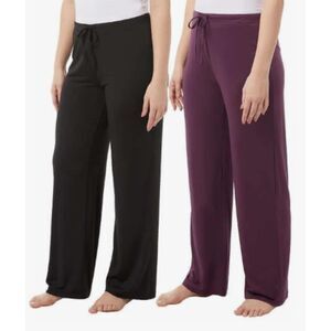 Plus Size 2 Pack Soft Sleep Lounge Pants Black/Purple